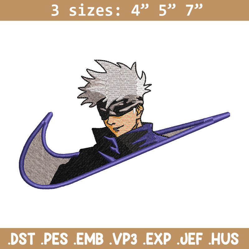 Gojo Satoru Nike embroidery design, Jujutsu Kaisen embroidery, nike design, anime design, anime shirt, Digital download.jpg