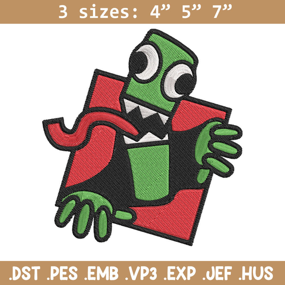 Green Rainbow Embroidery Design, Rainbow Friends Embroidery, Embroidery File, Anime Embroidery, Digital download.jpg