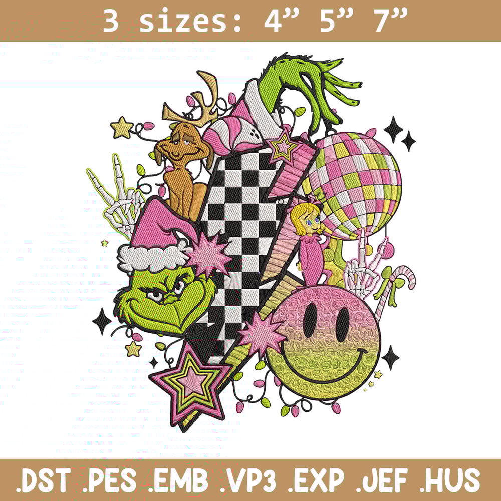 Grinch x smile icon Embroidery Design,Grinch Embroidery,Embroidery File,Chrismas Embroidery,Anime shirt,Digital download.jpg