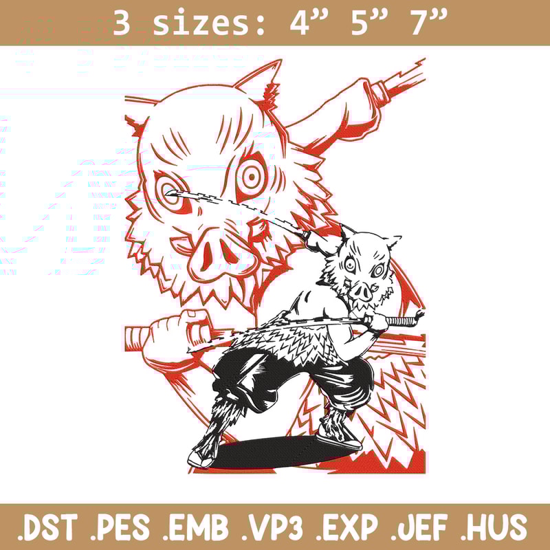 Hashibira Inosuke Embroidery Design, Demon slayer Embroidery, Embroidery File, Anime Embroidery, Digital download.jpg