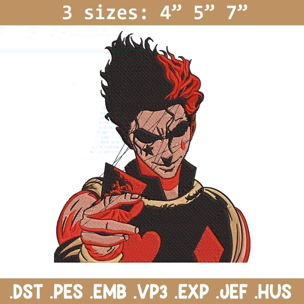 Hisoka Poster Embroidery Design, Hxh Embroidery, Embroidery File, Anime Embroidery, Anime shirt, Digital download.jpg