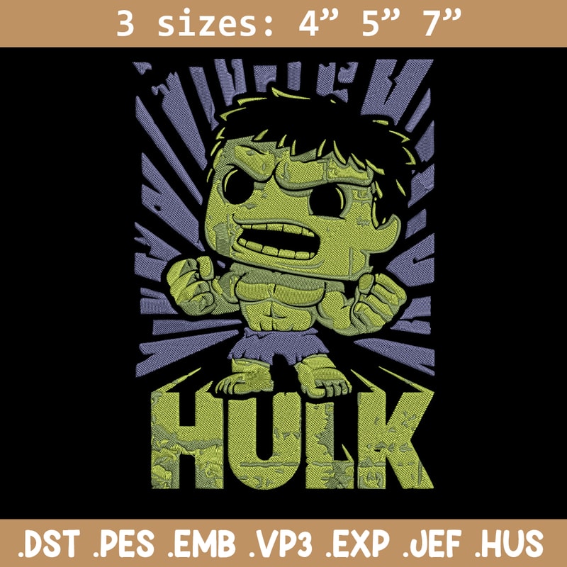 Hulk chibi Embroidery Design, Marvel Embroidery, Embroidery File, Anime Embroidery, Anime shirt, Digital download.jpg