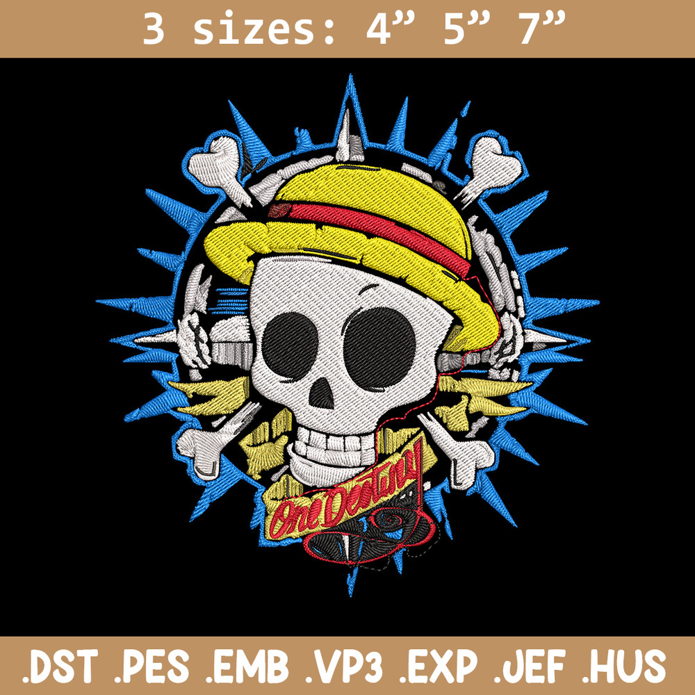 Logo One piece Embroidery Design, One piece Embroidery, Embroidery File, Anime Embroidery, Anime shirt,Digital download.jpg