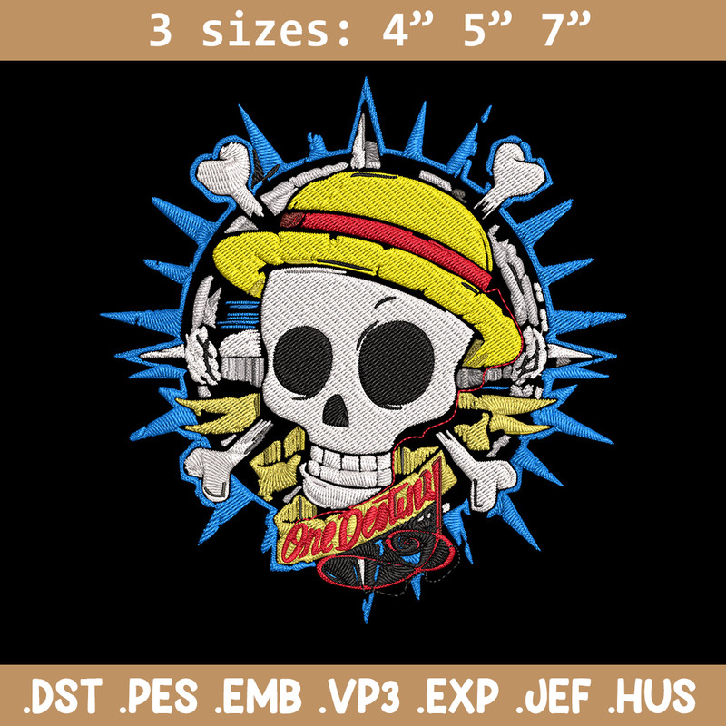 Logo One piece Embroidery Design, One piece Embroidery, Embroidery File, Anime Embroidery, Anime shirt,Digital download.jpg