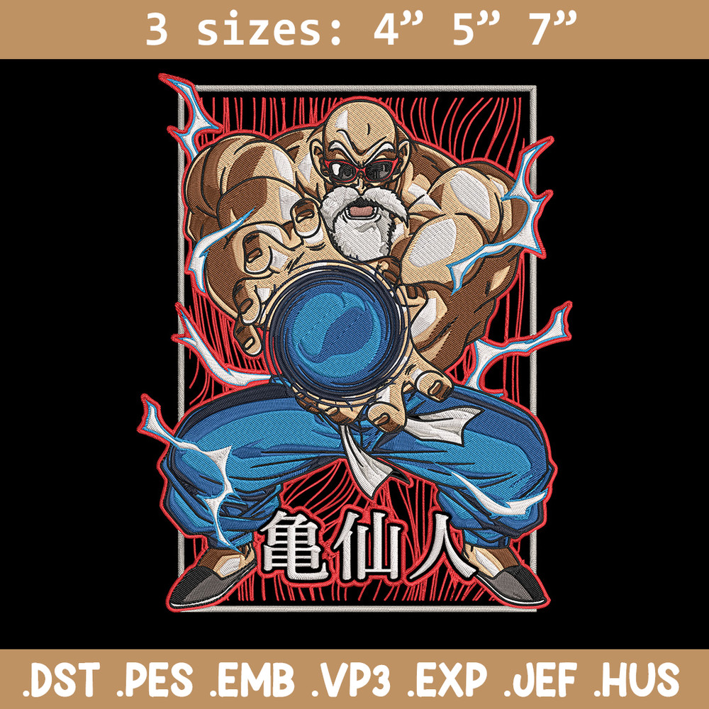 Master Roshi Embroidery Design, Dragonball Embroidery, Embroidery File, Anime Embroidery, Anime shirt, Digital download.jpg