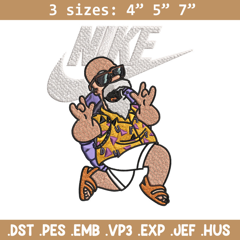 Master Roshi Nike Embroidery design, Dragon ball Embroidery, Nike design, Embroidery file, anime shirt, Instant download.jpg