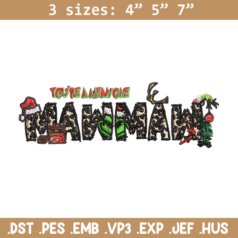 Maw Maw Ginch Christmas Embroidery design, Grinch Christmas Embroidery, Grinch design, Embroidery file, Digital download.jpg