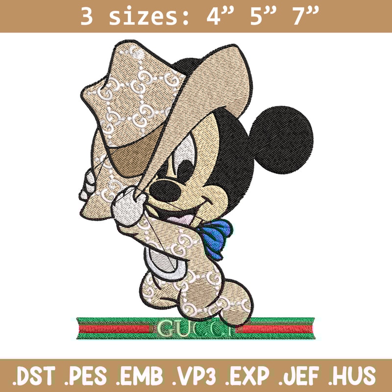 Mickey baby Embroidery Design, Gucci Embroidery, Embroidery File, Logo shirt, Sport Embroidery, Digital download.jpg