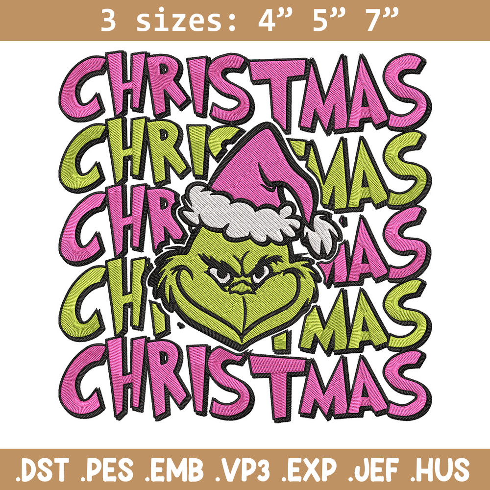 Chrismas Grinch Embroidery Design, Grinch Embroidery, Embroidery File, Chrismas Embroidery, Anime shirt,Digital download.jpg