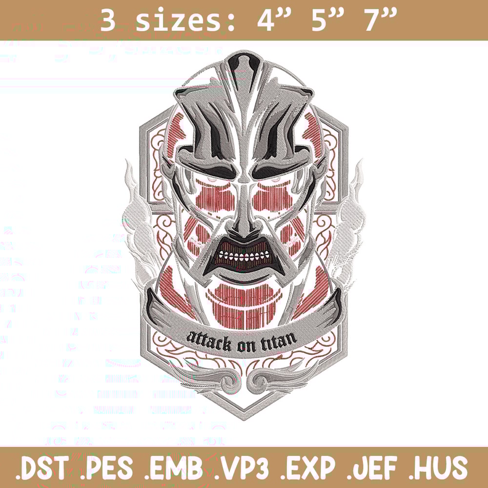 Colossal poster Embroidery Design, Aot Embroidery, Embroidery File, Anime Embroidery, Anime shirt, Digital download.jpg