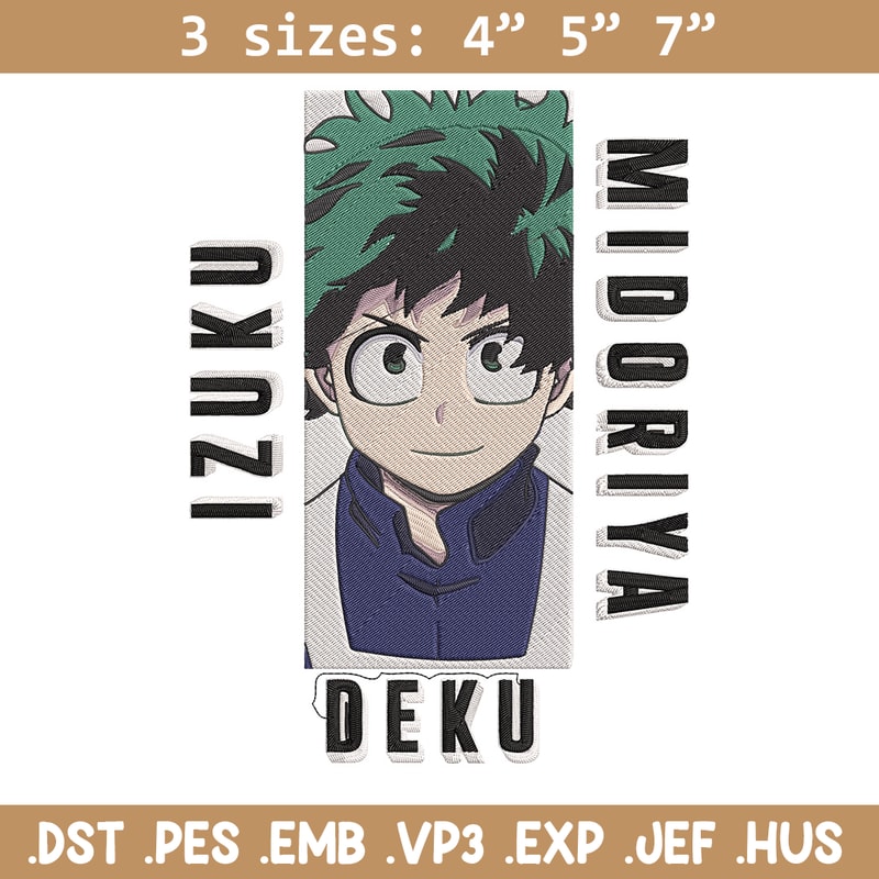 Deku poster Embroidery Design, Mha Embroidery, Embroidery File, Anime Embroidery, Anime shirt, Digital download.jpg