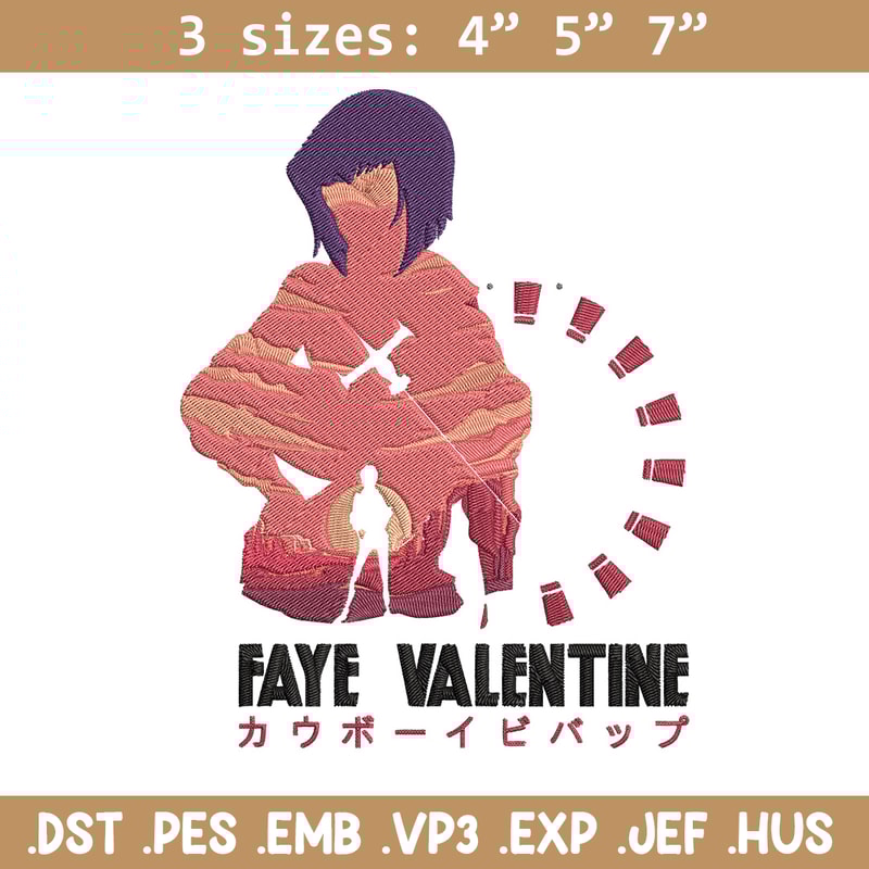 Faye Valentine Embroidery Design, Cowboy bebop Embroidery, Embroidery File,Anime Embroidery,Anime shirt,Digital download.jpg