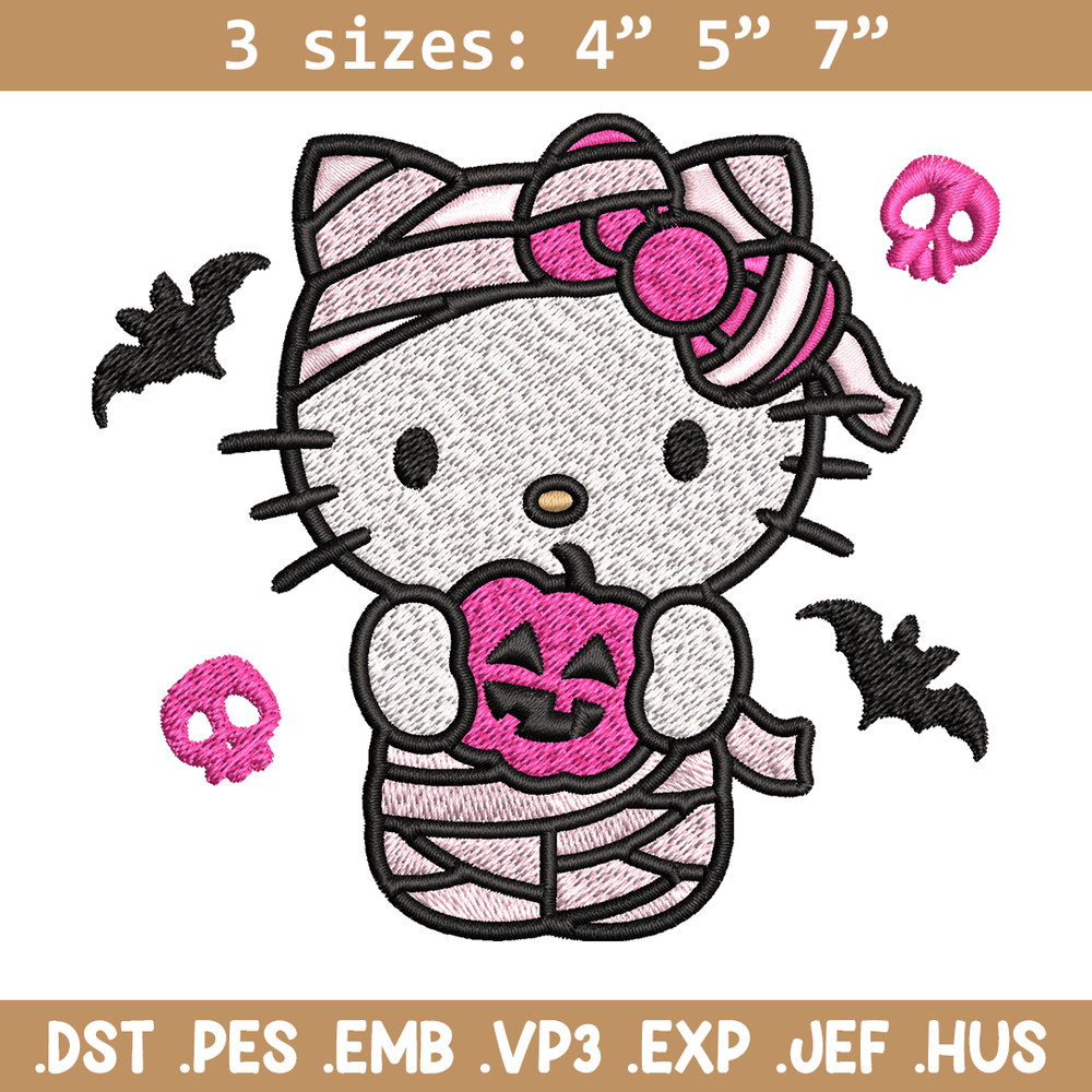 Hello Kitty Mummy Embroidery design, Hello Kitty Embroidery, Embroidery File, cartoon design, Digital download..jpg
