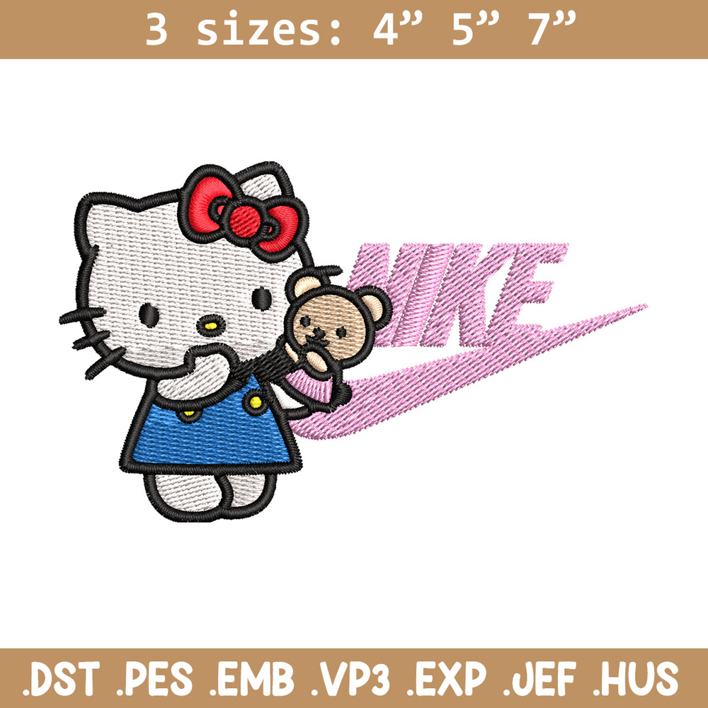 Hello kitty Nike Embroidery design, hello kitty cartoon, Embroidery, Nike design, Embroidery file, Instant download..jpg