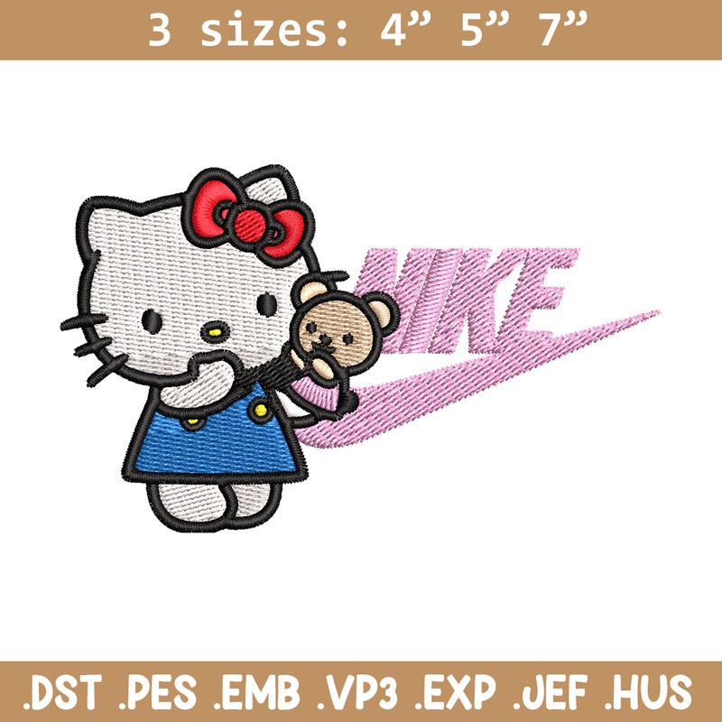 Hello kitty Nike Embroidery design, hello kitty cartoon, Embroidery, Nike design, Embroidery file, Instant download..jpg