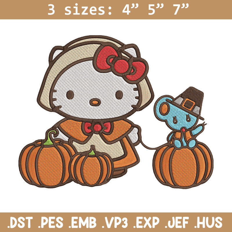 Hello kitty pumpkin Embroidery Design, Hello kitty Embroidery, Embroidery File, Anime Embroidery, Digital download.jpg