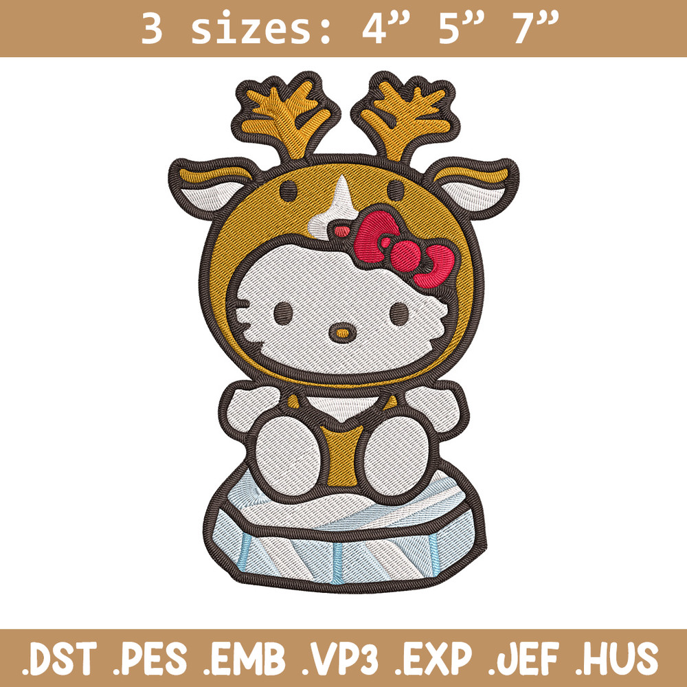 Hello kitty reineer Embroidery Design, Hello kitty Embroidery, Embroidery File, Anime Embroidery, Digital download.jpg