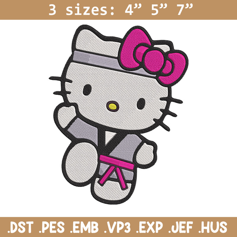 Hello kitty Taekwondo Embroidery Design, Hello kitty Embroidery, Embroidery File, Anime Embroidery, Digital download.jpg