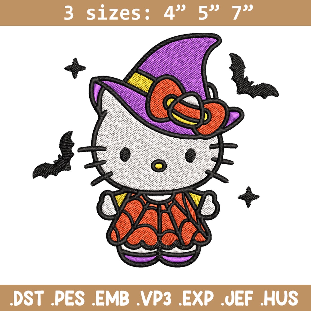 Hello kitty witch Embroidery design, Hello kitty Embroidery, cartoon design, Embroidery File, Digital download.jpg