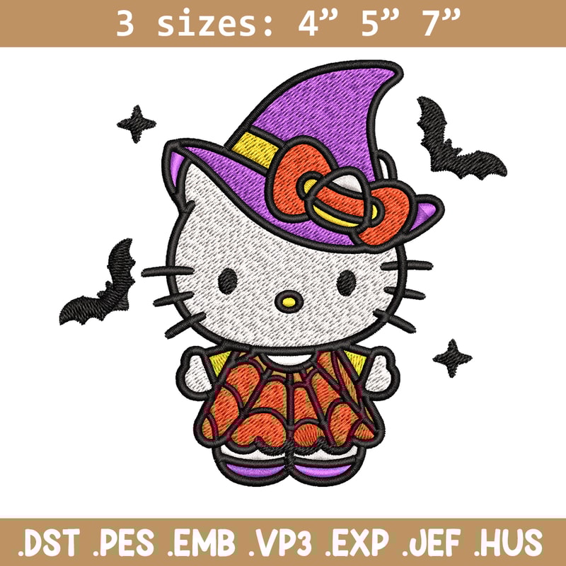 Hello kitty witch Embroidery design, Hello kitty Embroidery, cartoon design, Embroidery File, Digital download.jpg