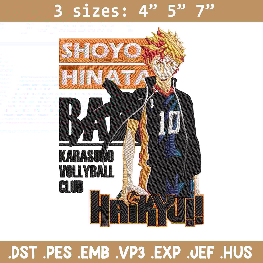 Hinata poster Embroidery Design, Haikyuu Embroidery, Embroidery File, Anime Embroidery, Anime shirt, Digital download.jpg