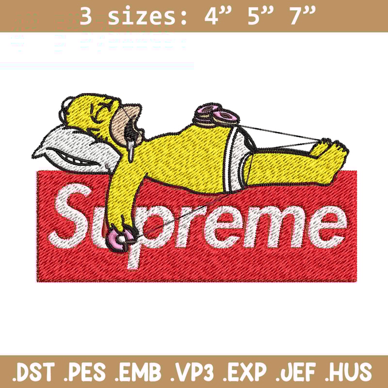 Homer Simpson supreme Embroidery design, Simpson Embroidery, cartoon design, Embroidery File, Instant download..jpg