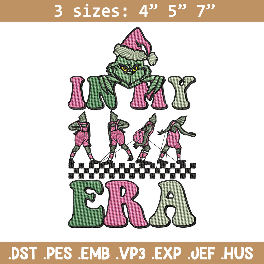 In my era Embroidery Design, Grinch Embroidery, Embroidery File, Chrismas Embroidery, Anime shirt, Digital download.jpg