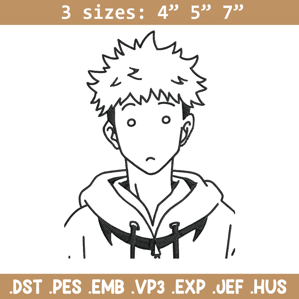 Itadori Yuji Embroidery Design,Jujutsu Embroidery, Embroidery File, Anime Embroidery, Anime shirt, Digital download.jpg