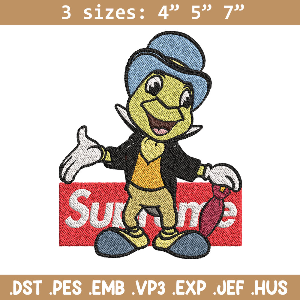 Jimimy cricket supreme Embroidery design, Jimimy cricket Embroidery, cartoon design, Embroidery File, Instant download.jpg