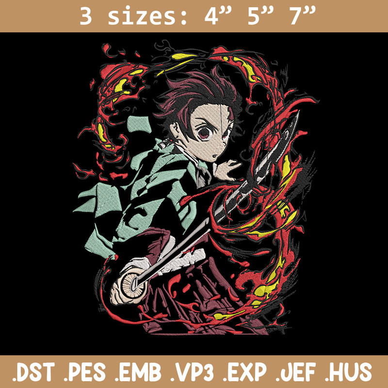 Kamado Tanjiro Embroidery Design, Demon slayer Embroidery, Embroidery File, Anime Embroidery, Digital download..jpg