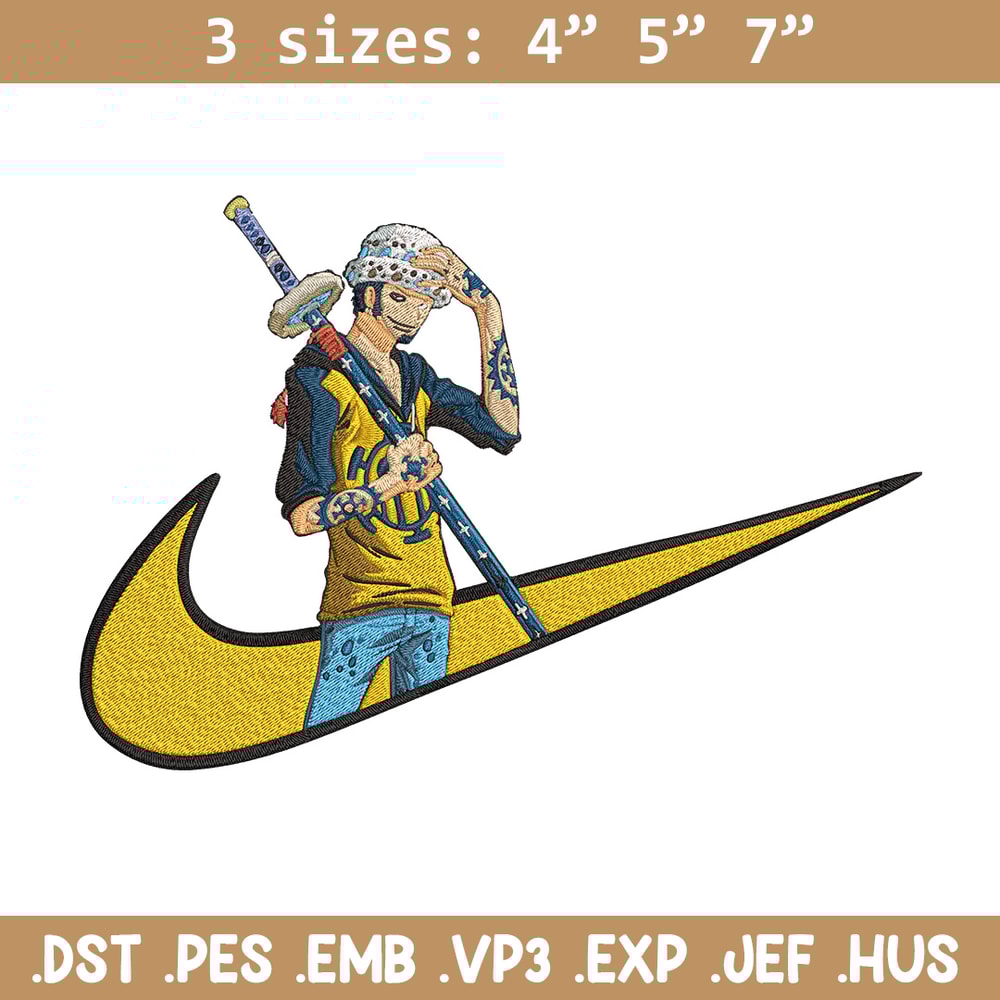 Law nike Embroidery Design, One piece Embroidery, Embroidery File, Nike Embroidery, Anime shirt, Digital download.jpg
