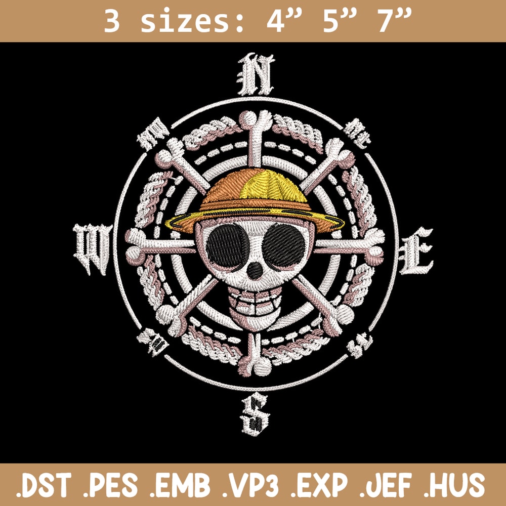 Logo One piece Embroidery Design, One piece Embroidery, Embroidery File, Anime Embroidery, Anime shirt, Digital download.jpg