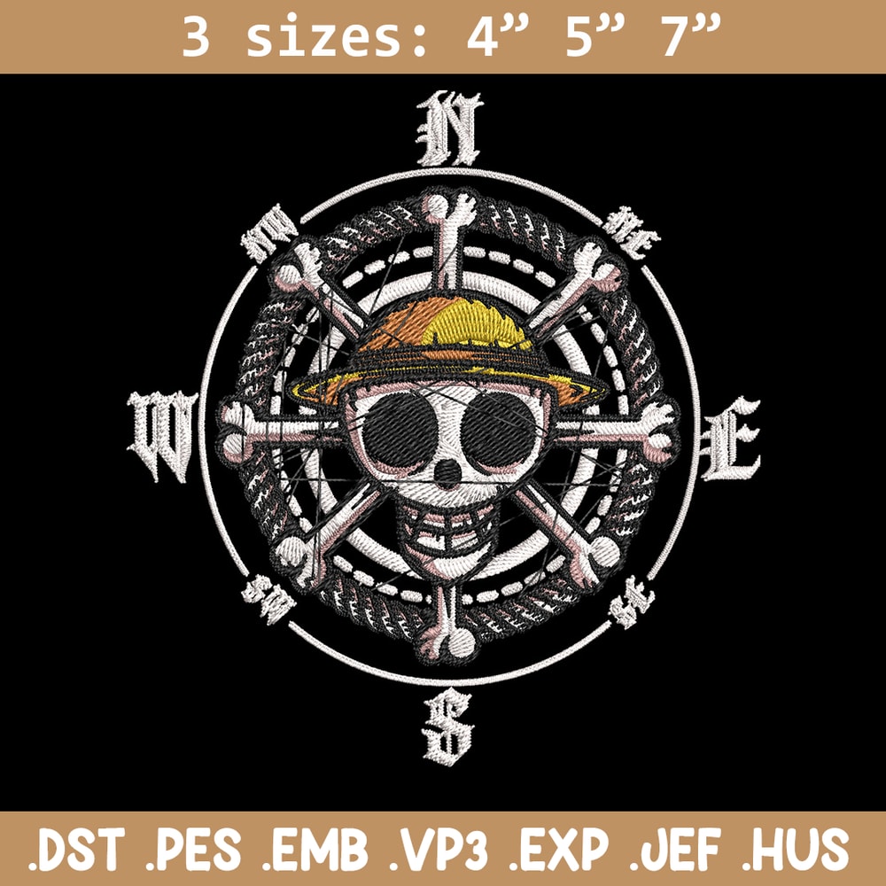 Logo One piece Embroidery Design, One piece Embroidery, Embroidery File, Anime Embroidery, Anime shirt,Digital download..jpg