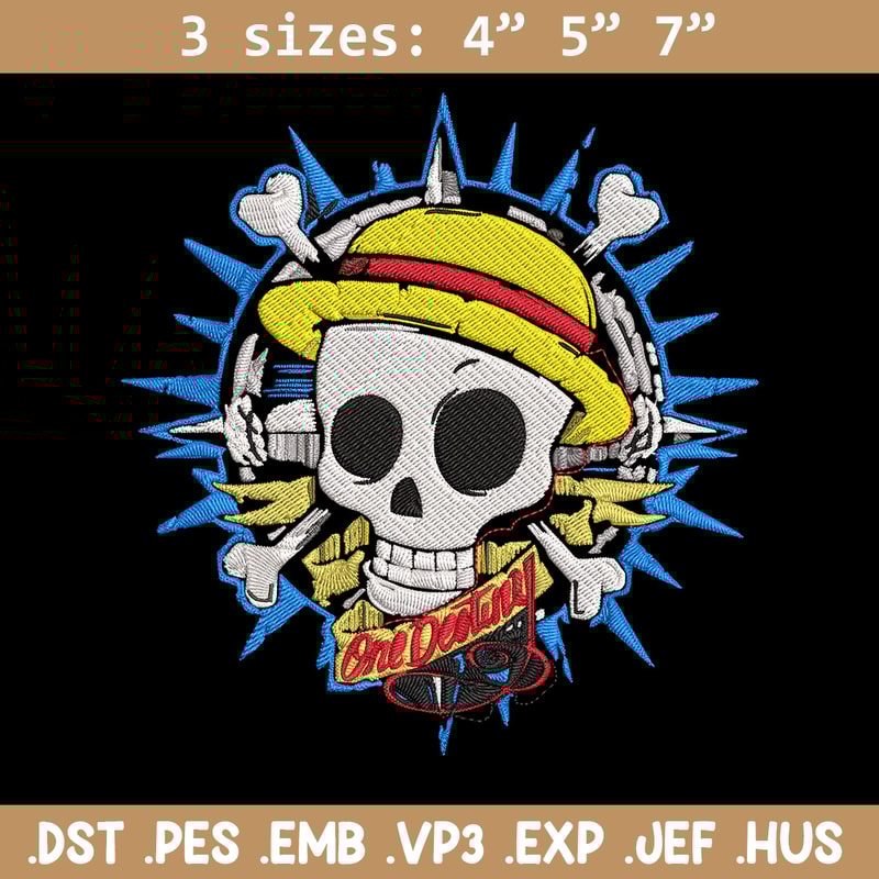 Logo One piece Embroidery Design, One piece Embroidery, Embroidery File, Anime Embroidery, Anime shirt,Digital download.jpg