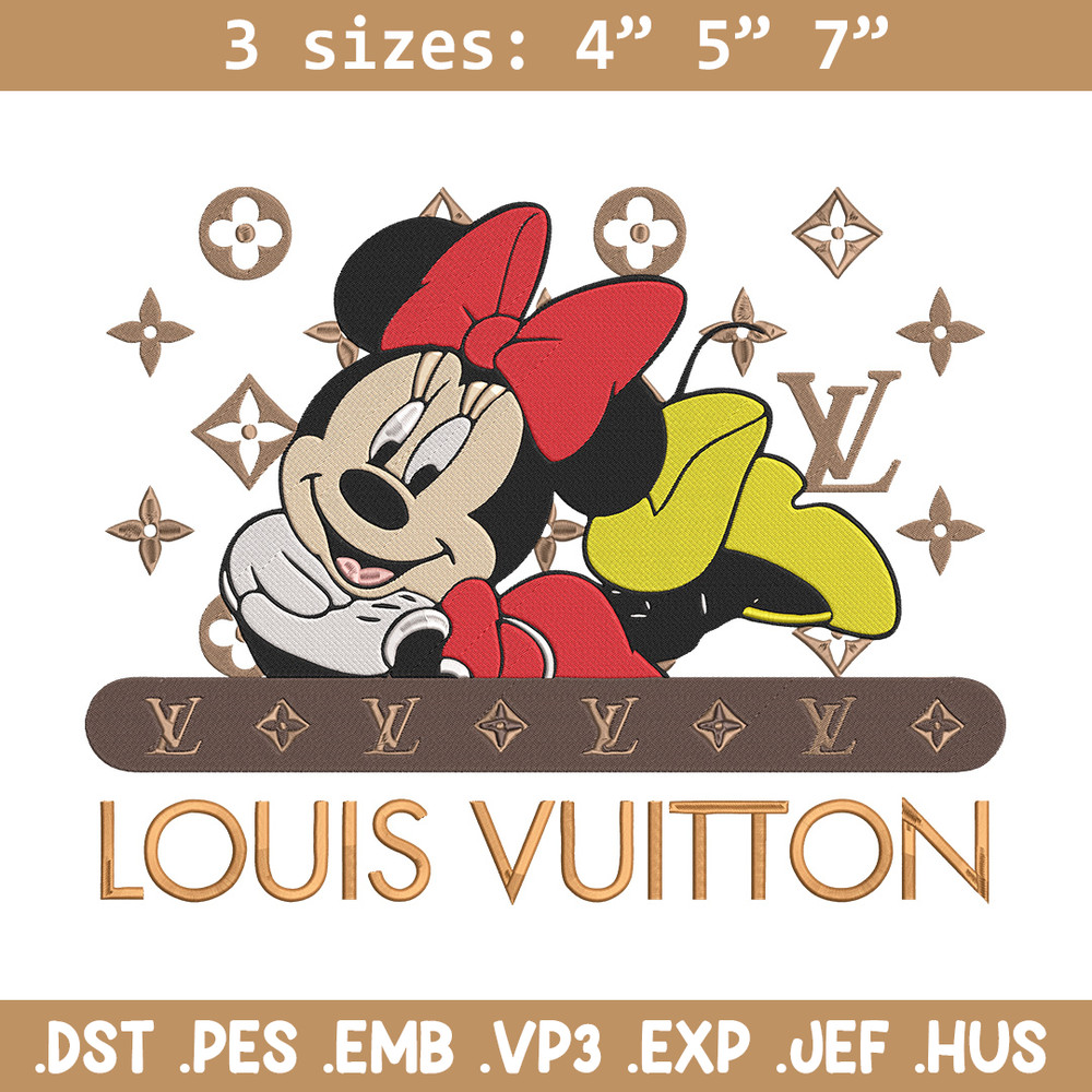 LV x minnie Embroidery Design, Mickey Embroidery, Embroidery File, LV Embroidery, Anime shirt, Digital download.jpg