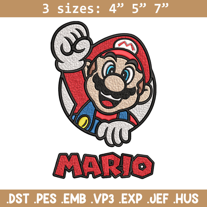 Mario Embroidery design, The Super Mario Bros Embroidery, Embroidery File, logo design, logo shirt, Digital download..jpg