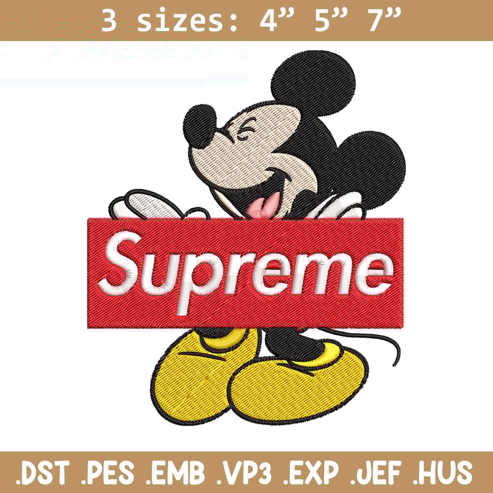 Mickey Mouse Supreme Embroidery design, Disney Embroidery, Disney design, Embroidery File, Digital download..jpg