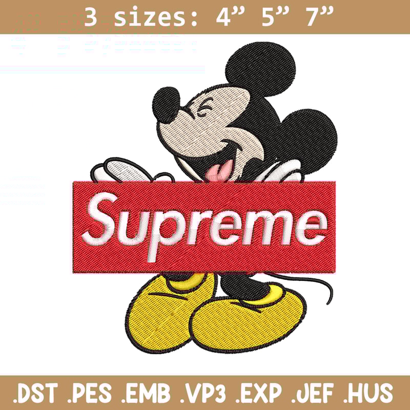 Mickey Mouse Supreme Embroidery design, Disney Embroidery, Disney design, Embroidery File, Digital download..jpg