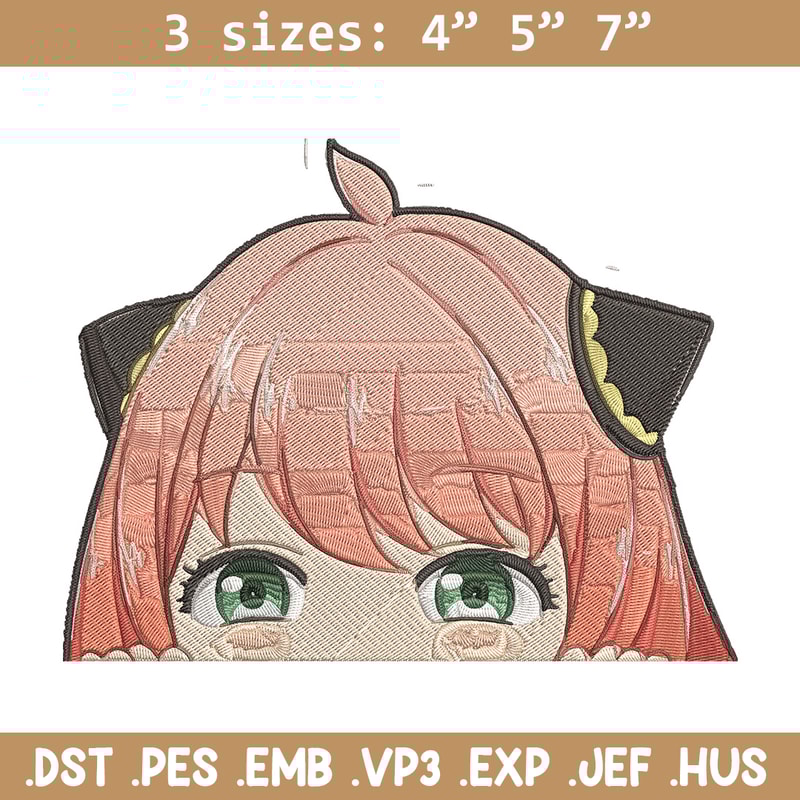 Anya Peek Embroidery Design, Spy x family Embroidery, Embroidery File, Anime Embroidery, Anime shirt, Digital download.jpg