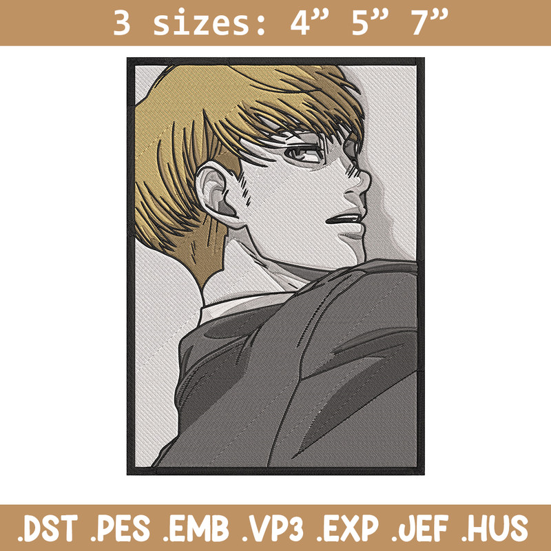 Armin Arlert Embroidery Design, Aot Embroidery, Embroidery File, Anime Embroidery, Anime shirt, Digital download.jpg
