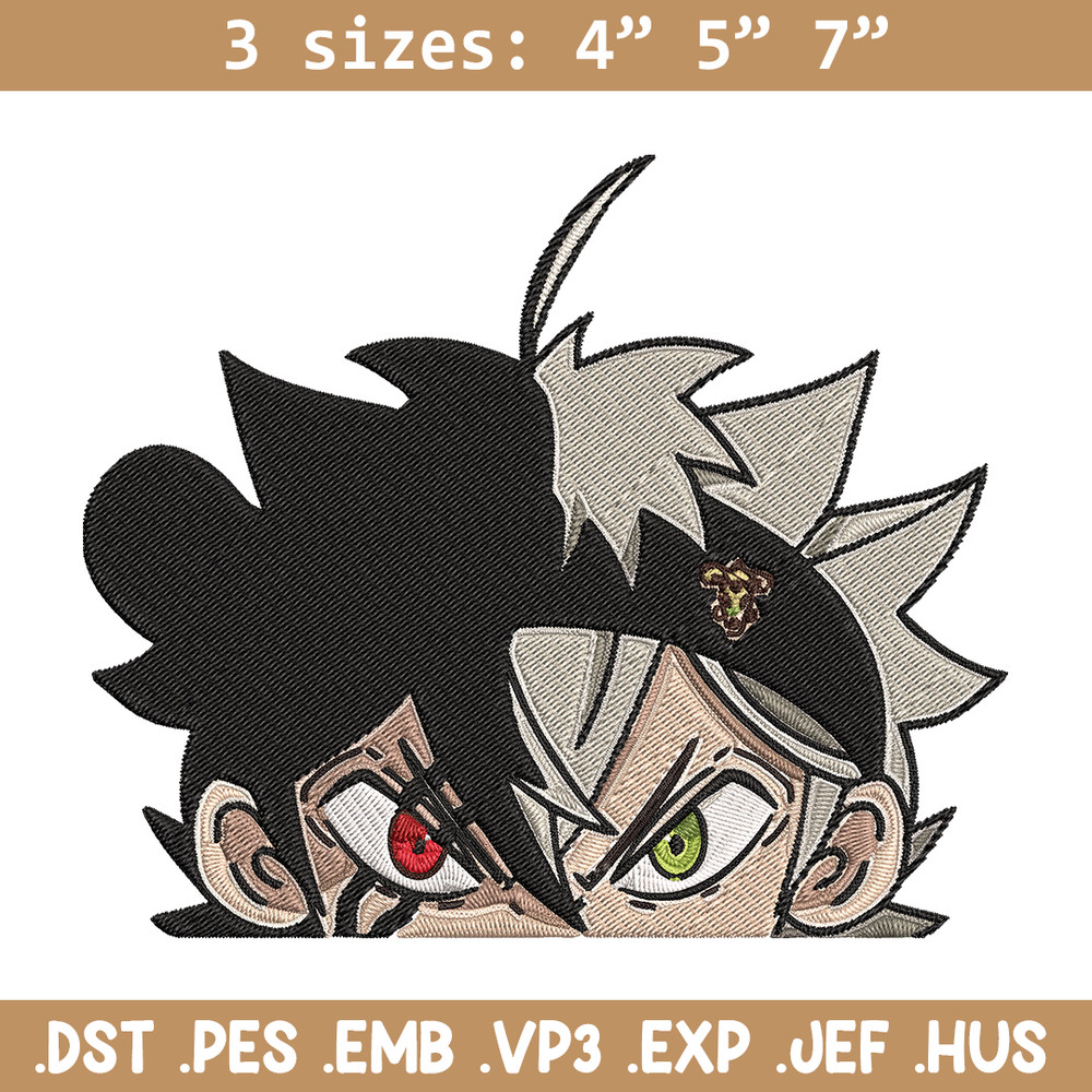 Asta Peeker Embroidery Design, Black clover Embroidery, Embroidery File, Anime Embroidery, Anime shirt,Digital download.jpg