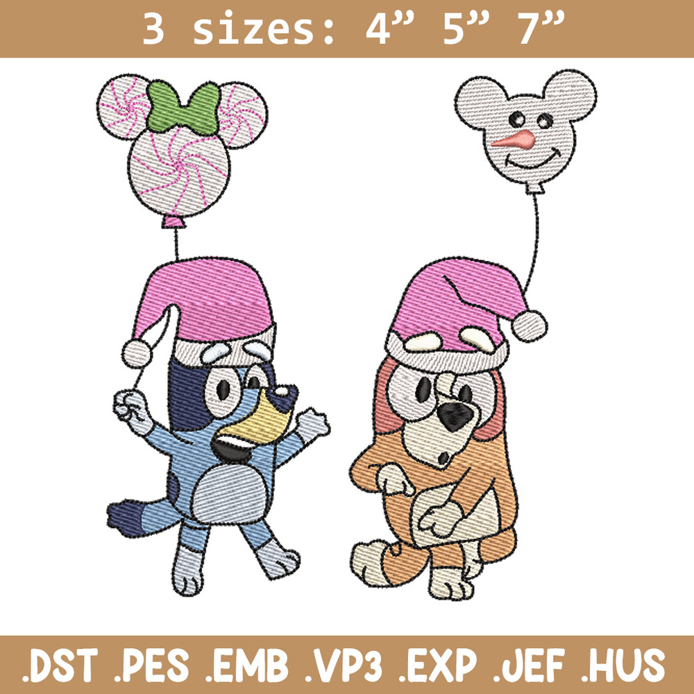 Bluey chrismas embroidery design, Bluey embroidery, Chrismas design, Embroidery file, Embroidery shirt, Digital download.jpg