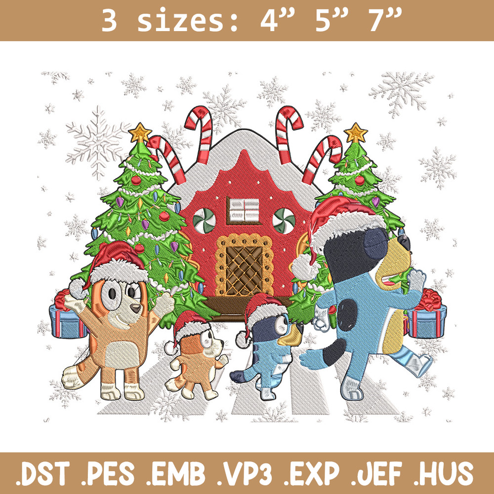 Bluey family Embroidery Design,Bluey Embroidery, Embroidery File, Chrismas Embroidery, Anime shirt, Digital download.jpg
