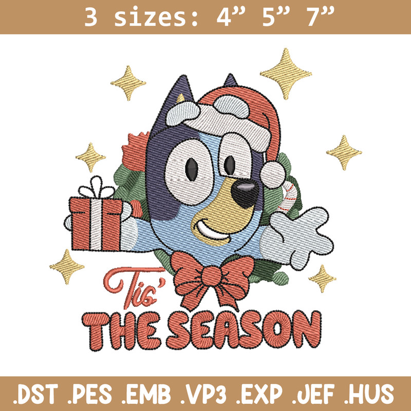 Bluey gift embroidery design, Bluey embroidery, Chrismas design, Embroidery file, Embroidery shirt, Digital download.jpg