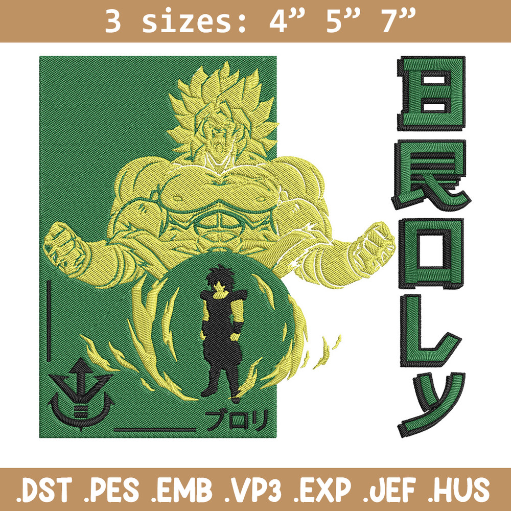Broly poster Embroidery Design, Dragonball Embroidery, Embroidery File, Anime Embroidery, Anime shirt, Digital download.jpg