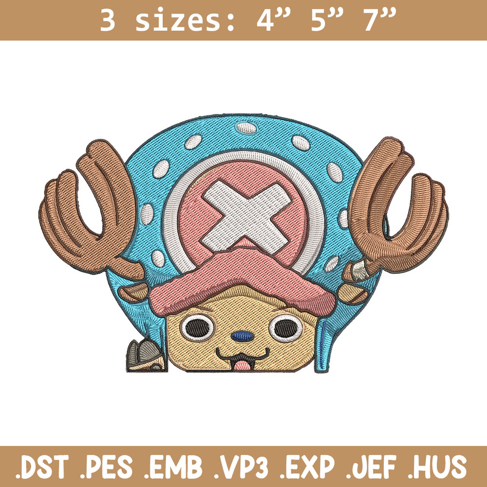 Chopper Peeker Embroidery Design, One piece Embroidery, Embroidery File, Anime Embroidery, Anime shirt, Digital download.jpg