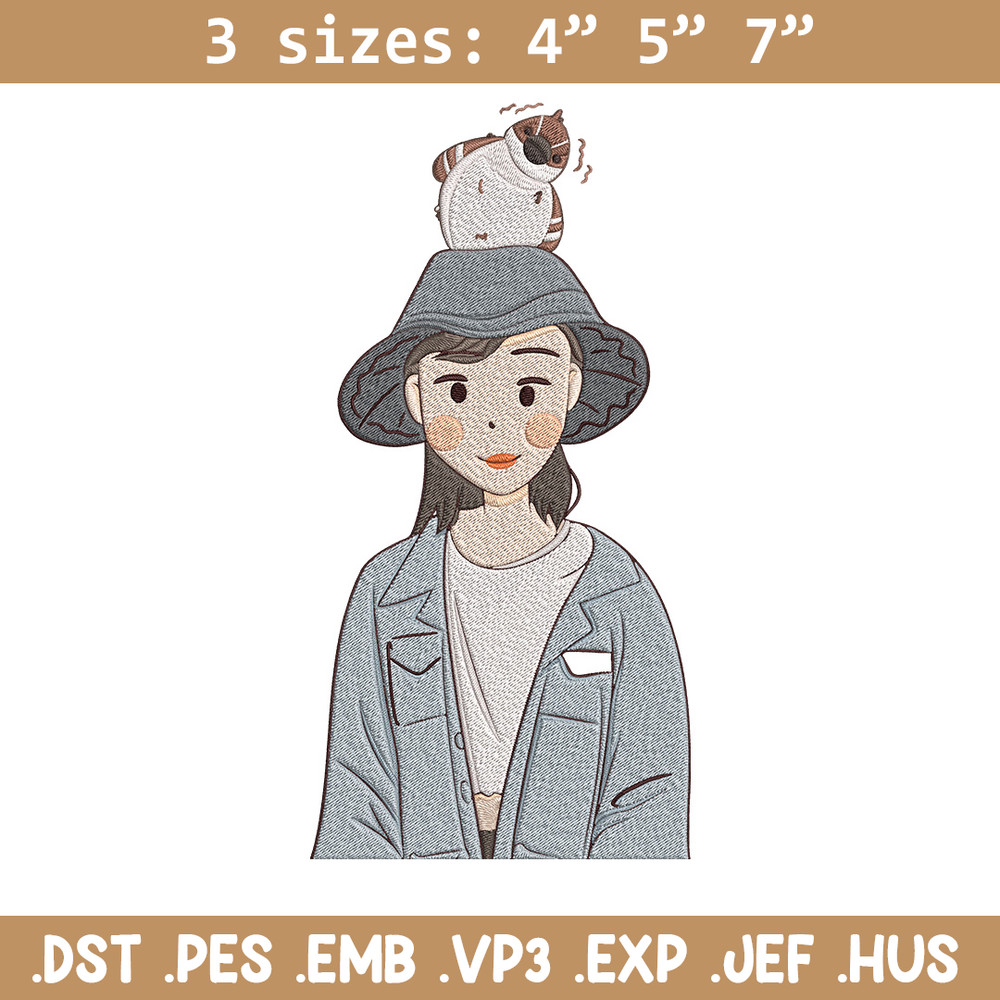 Cute girl Embroidery Design, Cartoon Embroidery, Embroidery File, Anime Embroidery, Anime shirt, Digital download.jpg