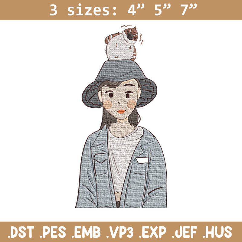 Cute girl Embroidery Design, Cartoon Embroidery, Embroidery File, Anime Embroidery, Anime shirt, Digital download.jpg