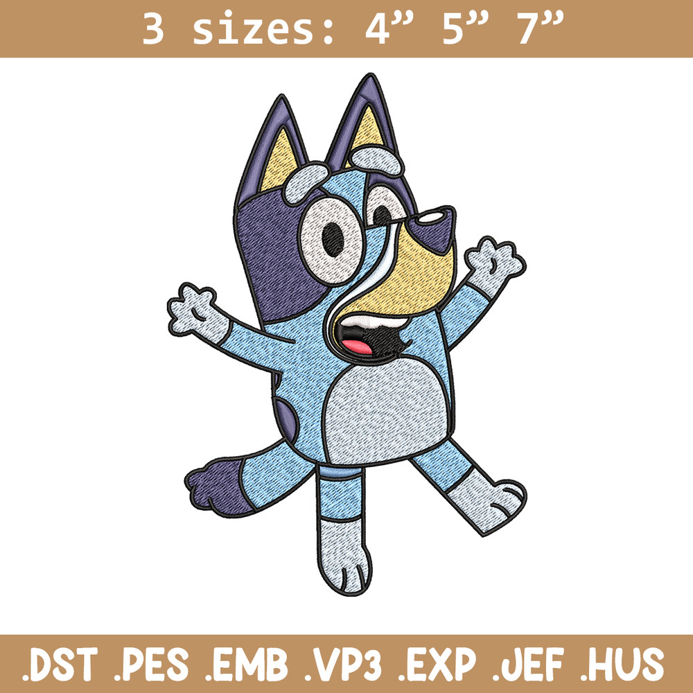 Dad Bluey Embroidery, Bandit Heeler Embroidery, Embroidery File, cartoon design, cartoon shirt, Digital download..jpg