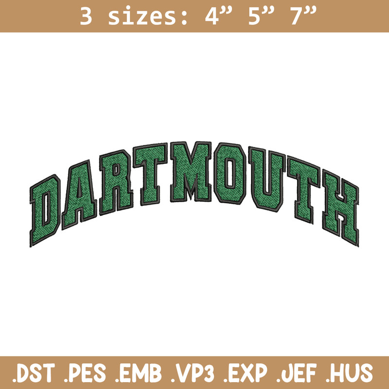Dartmouth logo embroidery design, Baseball embroidery, Sport embroidery, logo sport embroidery, Embroidery design.jpg